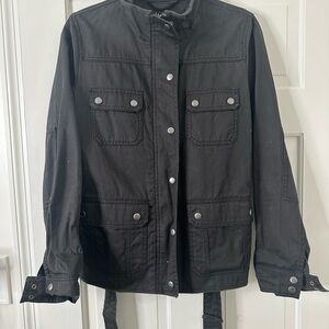 J. Crew Black Field Jacket with Silver Accents